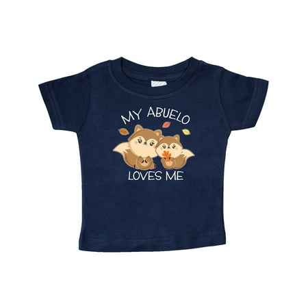Inktastic My Abuelo Loves Me with Cute Squirrels in Autumn Gift Baby Boy or Baby Girl T-Shirt