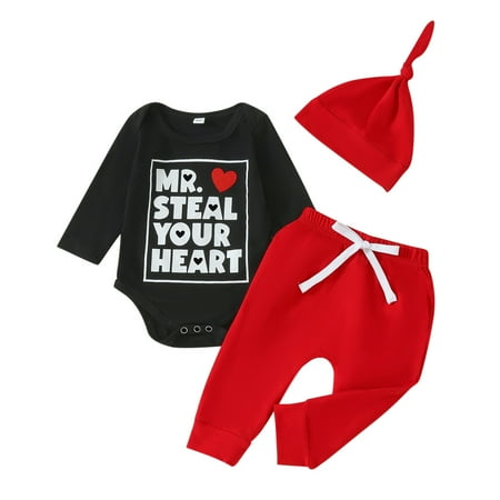 KDFJPTH Outfits for Toddlers Boys Valentine S Day Long Sleeve Letter Prints Romper Pants With Hat 3Pcs Clothes Sets
KDFJPTH Outfits for Toddlers Boys Valentine S Day Long Sleeve Letter Prints Romper Pants With Hat 3Pcs Clothes Sets
