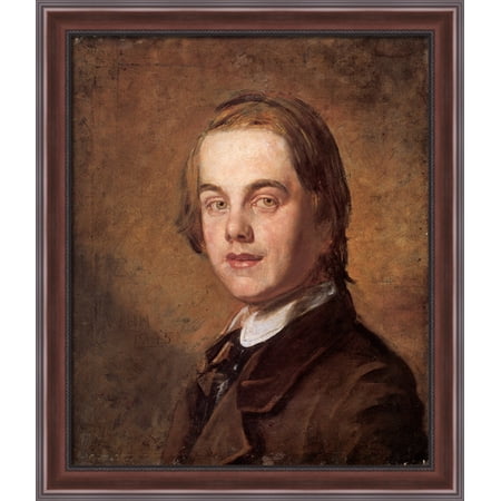 Self'Portrait 28x32 Large Walnut Ornate Wood Framed Canvas Art by William Holman Hunt
