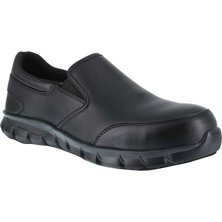 Men s Reebok Work Sublite Cushion Work RB4036 Slip-On Black Leather 8 W
