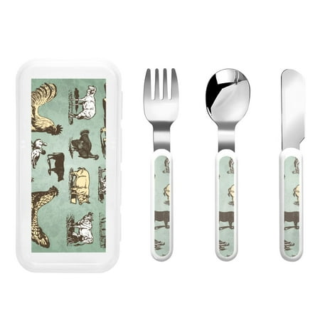 Cauagu Vintage Farm Animals Print 3-Pieces Toddler Cutlery Set Kids Silverware Set with Spoons Forks & Knife Stainless Steel Utensils for Kids Dishwasher Safe
Cauagu Vintage Farm Animals Print 3-Pieces Toddler Cutlery Set Kids Silverware Set with Spoons Forks & Knife Stainless Steel Utensils for Kids Dishwasher Safe