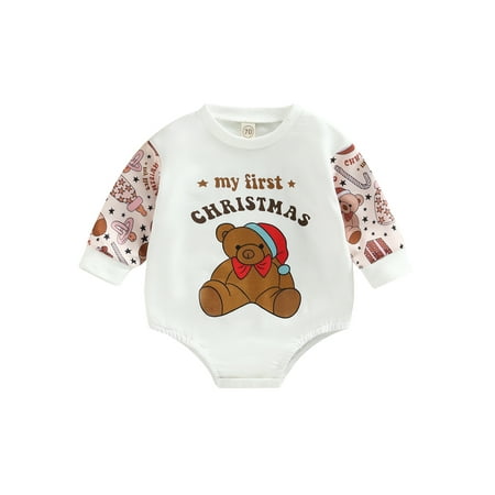 sdghg Baby Girls Boys Christmas Romper Letter Bear Print Round Neck Long Sleeve Jumpsuits Autumn Winter Casual Bodysuits
sdghg Baby Girls Boys Christmas Romper Letter Bear Print Round Neck Long Sleeve Jumpsuits Autumn Winter Casual Bodysuits