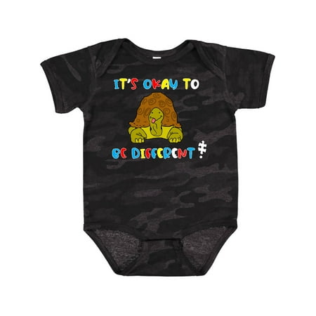 Inktastic Autism Awareness It s Okay to be Different Silly Turtle Gift Baby Boy or Baby Girl Bodysuit