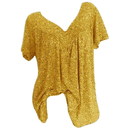 Clearance Corset Tops for Women Women Summer Plus Size Short Sleeve V-Neck Print Blouse Relaxed Fit Soft Comfy Pullover Tops Shirt Lucky T-Shirt 2- Yellow
Clearance Corset Tops for Women Women Summer Plus Size Short Sleeve V-Neck Print Blouse Relaxed Fit Soft Comfy Pullover Tops Shirt Lucky T-Shirt 2- Yellow