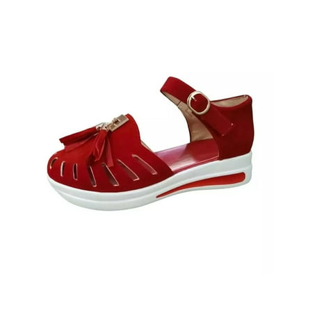 Lumento Ladies Casual Shoes Closed Toe Platform Sandal Summer Wedge Sandals Lightweight Work Ankle Strap Beach Red 8
Lumento Ladies Casual Shoes Closed Toe Platform Sandal Summer Wedge Sandals Lightweight Work Ankle Strap Beach Red 8