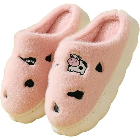 Fluffy House Slippers for Women Men Cute Cow Slippers Warm Plush Non-slip Memory Foam Slippers Indoor
Fluffy House Slippers for Women Men Cute Cow Slippers Warm Plush Non-slip Memory Foam Slippers Indoor