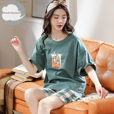 QWZNDZGR Summer Cartoon Cotton Pajamas Sets Women Pyjamas Women s Sleepwear Night suits Pijama Mujer Home Wear Women size M-2XL Nightwear
QWZNDZGR Summer Cartoon Cotton Pajamas Sets Women Pyjamas Women s Sleepwear Night suits Pijama Mujer Home Wear Women size M-2XL Nightwear
