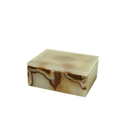 Marble Crafter BX45-LG 5 in. Rectangular Asteria Keepsake Box Light Green Onyx