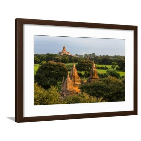 Temples in the Jungle at Sunrise, Bagan, Mandalay Region, Myanmar Framed Print Wall Art By Keren Su