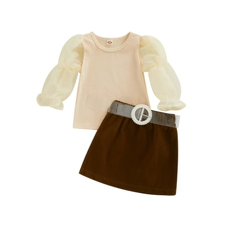 Bagilaanoe 2Pcs Toddler Baby Girls Skirt Set Mesh Puff Long Sleeve Pullover Tops + A-line Mini Skirts with Belt 1T 2T 3T 4T 5T 6T Kids Casual Outfits
Bagilaanoe 2Pcs Toddler Baby Girls Skirt Set Mesh Puff Long Sleeve Pullover Tops + A-line Mini Skirts with Belt 1T 2T 3T 4T 5T 6T Kids Casual Outfits