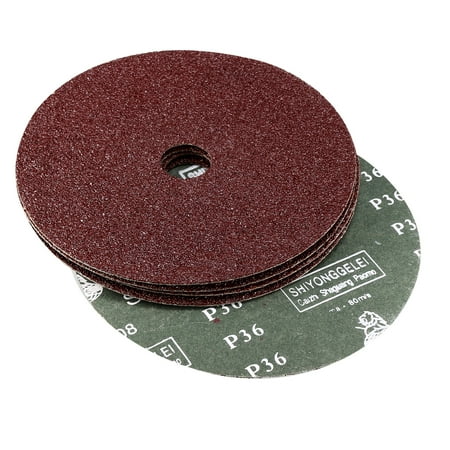 6-Inch x 7/8-Inch Aluminum Oxide Resin Fiber Discs Center Hole 36 Grit Sanding Grinding Discs 10 Pcs