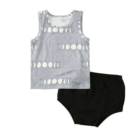 B91xZ Toddler Boys Summer Sleeveless Cartoon Star Moon Prints Vest Tops Shorts 2pcs Suit Outfits First Birthday Boy Outfit Grey Size 18-24 Months
B91xZ Toddler Boys Summer Sleeveless Cartoon Star Moon Prints Vest Tops Shorts 2pcs Suit Outfits First Birthday Boy Outfit Grey Size 18-24 Months