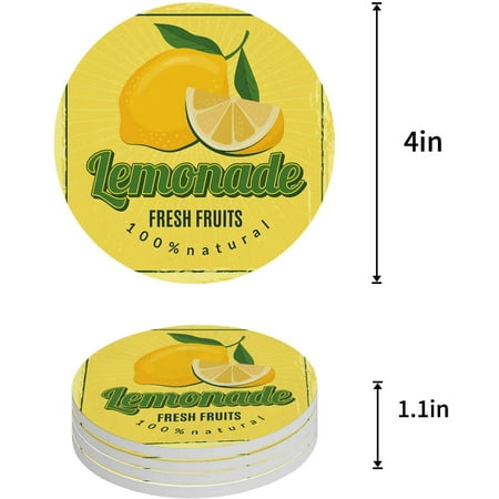 ZHANZZK Summer Yellow Lemon Fresh Fruits Set of 8 Round Coaster for Drinks Absorbent Ceramic Stone Coasters Cup Mat with Cork Base for Home Kitchen Room Coffee Table Bar Decor
ZHANZZK Summer Yellow Lemon Fresh Fruits Set of 8 Round Coaster for Drinks Absorbent Ceramic Stone Coasters Cup Mat with Cork Base for Home Kitchen Room Coffee Table Bar Decor