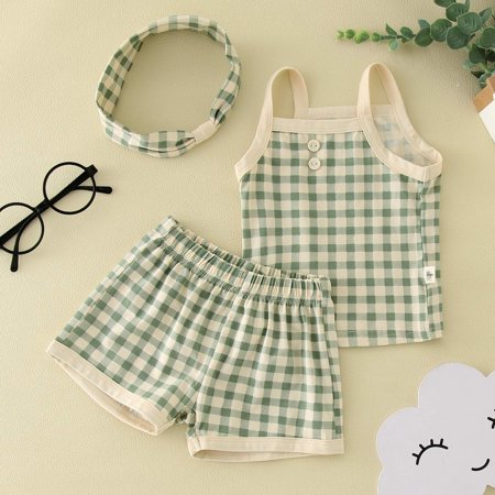 Hunpta Newborn Infant Baby Girls Boys Sleeveless Plaid Strap Vest T Shirt Tops Shorts Headband 3PCS Outfits Clothes Set
Hunpta Newborn Infant Baby Girls Boys Sleeveless Plaid Strap Vest T Shirt Tops Shorts Headband 3PCS Outfits Clothes Set