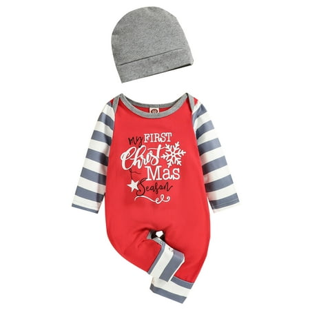 Yinyinxull 2Pcs Newborn Baby Boys Girls Christmas Clothes Sets Splicing Long Sleeves Snaps Jumpsuit Beanie Hat Red 12-18 Months
Yinyinxull 2Pcs Newborn Baby Boys Girls Christmas Clothes Sets Splicing Long Sleeves Snaps Jumpsuit Beanie Hat Red 12-18 Months