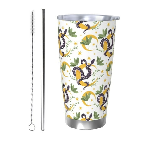 Tideii Snake And Moon for 20OZ Car Cup Stainless Steel Cold and Hot Cup with Lid Suitable for Outdoor and Home Unisex-Straw Two-piece Set
Tideii Snake And Moon for 20OZ Car Cup Stainless Steel Cold and Hot Cup with Lid Suitable for Outdoor and Home Unisex-Straw Two-piece Set