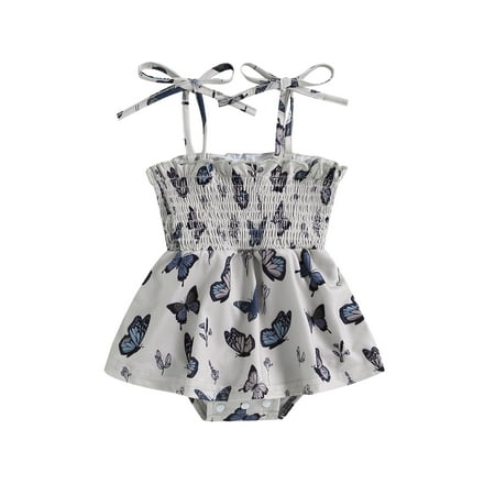 IMISSILLEB Baby Girls Casual Sleeveless Romper Beige Butterfly Print Romper Dress Summer Clothes
IMISSILLEB Baby Girls Casual Sleeveless Romper Beige Butterfly Print Romper Dress Summer Clothes