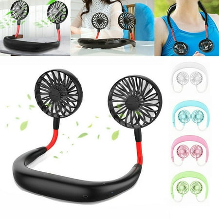 Clearance! Neckband Lazy Fan 3 Speeds Adjustable Wearable Fan USB Charging