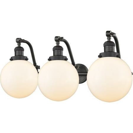 Oil Rubbed Bronze Tone Bathroom Vanity 28 Wide Matte White Cased Glass Steel/Cast Brass Medium Base LED 3 Light Fixture
Oil Rubbed Bronze Tone Bathroom Vanity 28 Wide Matte White Cased Glass Steel/Cast Brass Medium Base LED 3 Light Fixture