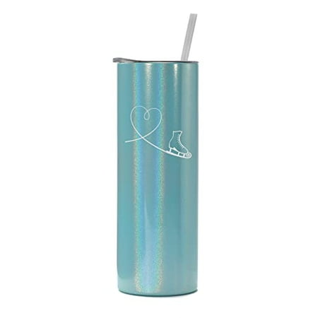20 oz Skinny Tall Tumbler Stainless Steel Vacuum Insulated Travel Mug Cup With Straw Heart Love Ice Skating (Light Blue Iridescent Glitter)
20 oz Skinny Tall Tumbler Stainless Steel Vacuum Insulated Travel Mug Cup With Straw Heart Love Ice Skating (Light Blue Iridescent Glitter)