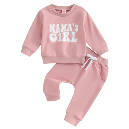 Wallarenear 2Pcs Baby Girl Sweatsuit Letters Print Sweatshirt Tops Elastic Waist Pants
Wallarenear 2Pcs Baby Girl Sweatsuit Letters Print Sweatshirt Tops Elastic Waist Pants