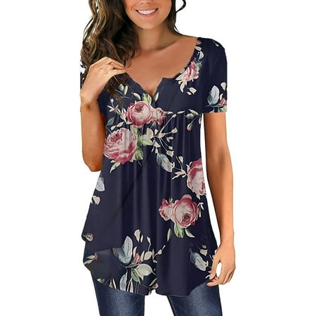 Ecqkame Women Scrubs Top Clearance Women Fashion Summer Sexy Printed Regular Women Short Sleeves V Neck Button Top Blue M
Ecqkame Women Scrubs Top Clearance Women Fashion Summer Sexy Printed Regular Women Short Sleeves V Neck Button Top Blue M