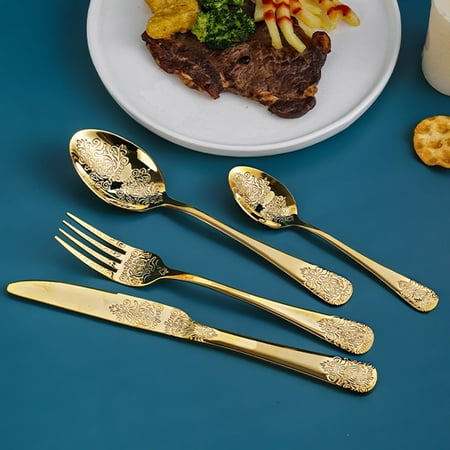 SunSunrise Fork Spoon Embossed Food Grade 430 Stainless Steel Beefsteak Bread Flatware for Travel
SunSunrise Fork Spoon Embossed Food Grade 430 Stainless Steel Beefsteak Bread Flatware for Travel