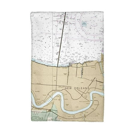 Betsy Drake KT11369 Lake Pontchartrain & Majrepas LA Nautical Map Kitchen Towel