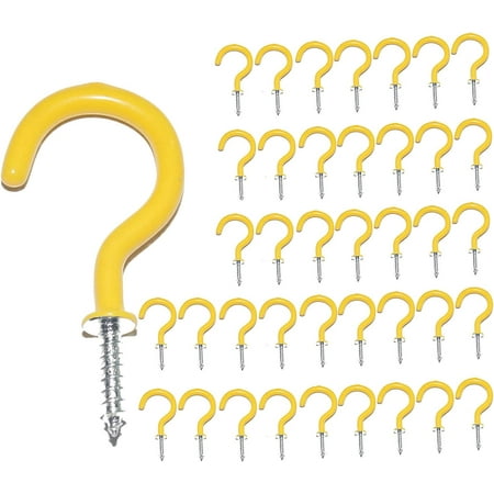 Pack of 40 Utility 1-1/2 inch Ceiling Hooks Vinyl Coated Screw-in Wall Hooks Plant Hooks Hangers Kitchen Hooks Cup Hooks for Indoor & Outdoor Use (Yellow)
Pack of 40 Utility 1-1/2 inch Ceiling Hooks Vinyl Coated Screw-in Wall Hooks Plant Hooks Hangers Kitchen Hooks Cup Hooks for Indoor & Outdoor Use (Yellow)