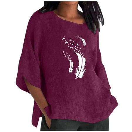 kakina CMSX Long Womens Tops Summer Vintage Printed Cotton Linen Tops Loose Large Round Neck Short Sleeve Tops Plus Size Summer Tops Purple M
kakina CMSX Long Womens Tops Summer Vintage Printed Cotton Linen Tops Loose Large Round Neck Short Sleeve Tops Plus Size Summer Tops Purple M