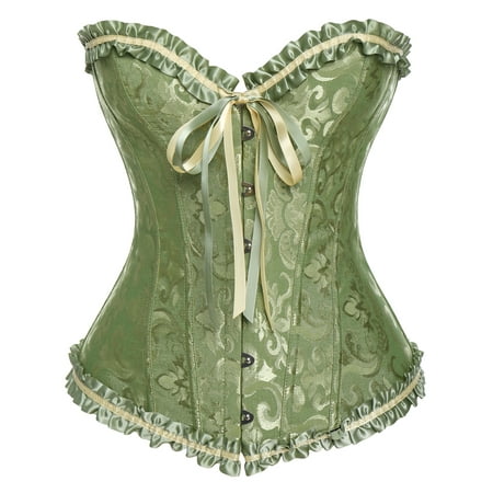 VASLANDA Women s Lace Up Boned Sexy Plus Size Overbust Corset Bustier Top with G-String
VASLANDA Women s Lace Up Boned Sexy Plus Size Overbust Corset Bustier Top with G-String