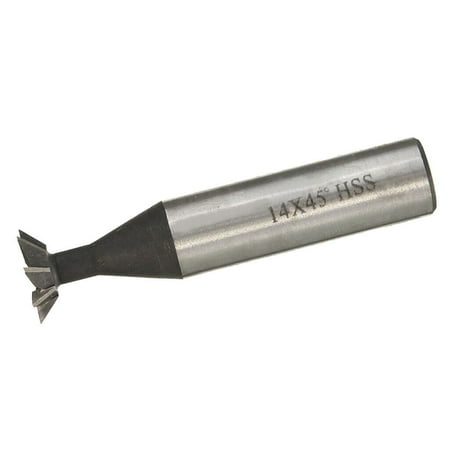 14Mm 45 Degree HSS Dovetail Mill Cutter Straight Shank Woodworking Milling