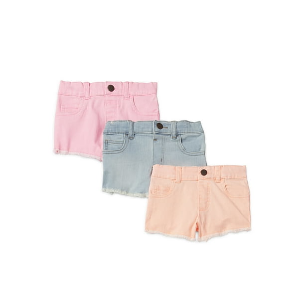 Garanimals Baby Girls & Toddler Girls Denim & Twill Shorts, 3-Pack (12M-5T)