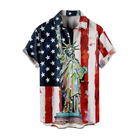 Sebtyili Mens Fashion And Leisure Independence Day 3D Digital Printing Buckle Lapel Short Sleeve Shirt Top Men s under Scrub
Sebtyili Mens Fashion And Leisure Independence Day 3D Digital Printing Buckle Lapel Short Sleeve Shirt Top Men s under Scrub