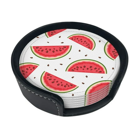Round Pu Leather Coaster Watermelon Heat - Resistant Beverage Cup Mat-Fancy Decor For Kitchen Office Dining Room Table - Drink Protector 6-Slice
Round Pu Leather Coaster Watermelon Heat - Resistant Beverage Cup Mat-Fancy Decor For Kitchen Office Dining Room Table - Drink Protector 6-Slice