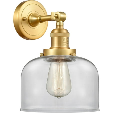 Satin Gold Tone Wall Sconces 8 Wide Steel/Cast Brass/Glass Medium Base LED 1 Light Fixture
Satin Gold Tone Wall Sconces 8 Wide Steel/Cast Brass/Glass Medium Base LED 1 Light Fixture