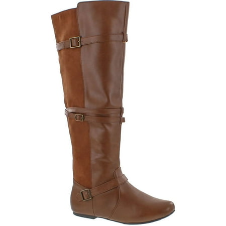 Qupid Women s Neo 152X Riding Boot Cognac Polyurethane 6