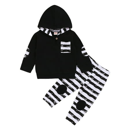 EHTMSAK Newborn Infant Baby Toddler Girl Clothing Set Outfits Long Sleeve Pullover Hoodie and Striped Pants Set Black 0-2Y 80
EHTMSAK Newborn Infant Baby Toddler Girl Clothing Set Outfits Long Sleeve Pullover Hoodie and Striped Pants Set Black 0-2Y 80