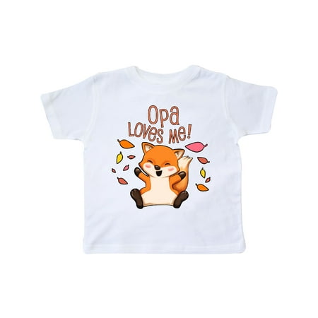 Inktastic Opa Loves Me!- cute baby fox Gift Toddler Boy or Toddler Girl T-Shirt