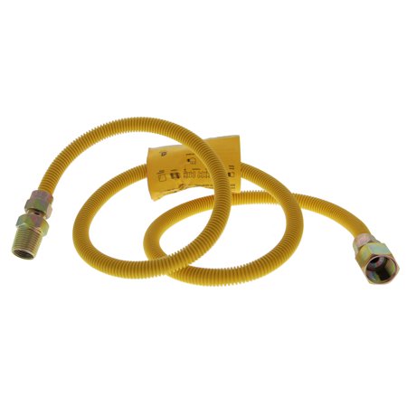 Yellow Coated 4 ft Stainless Steel 3/8-inch Gas Dryer Connector
