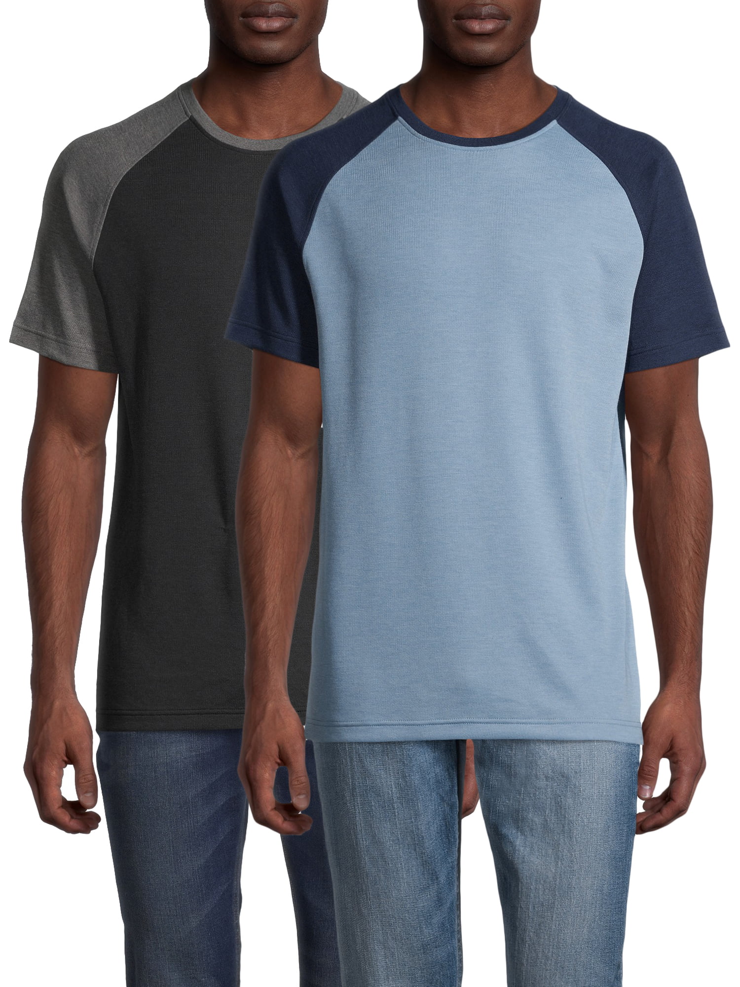 GEORGE George Men S And Big Men S Raglan T Shirt 2 Pack Up To Size