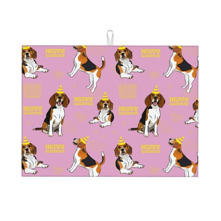 Dish Drying Mats for Kitchen Counter - Beagle Dog happy birthday 18x24in Dish Drying Pad Coffee Mat with Hanging Loop Super Absorbent Kitchen Counter Mat Coffee Bar Accessories
Dish Drying Mats for Kitchen Counter - Beagle Dog happy birthday 18x24in Dish Drying Pad Coffee Mat with Hanging Loop Super Absorbent Kitchen Counter Mat Coffee Bar Accessories