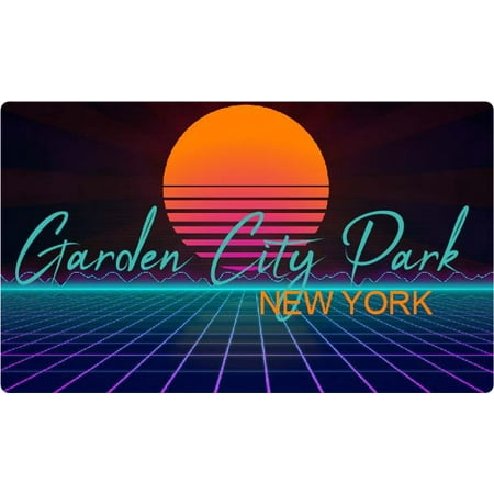 Garden City Park New York 4 X 2.25-Inch Fridge Magnet Retro Neon Design