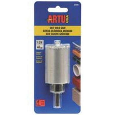 ARTU 1-3/4 In. Tungsten Carbide Grit Hole Saw with Arbor and Pilot Bit 02830