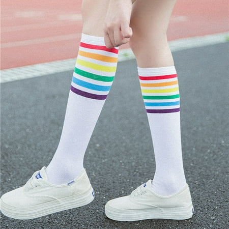 Socks for Women 1Pair Thigh High Socks Over Knee Rainbow Stripe Girls Football Socks Black White Women Mens Socks
Socks for Women 1Pair Thigh High Socks Over Knee Rainbow Stripe Girls Football Socks Black White Women Mens Socks