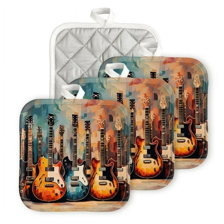 BaHomeck Pot Holders 4pcs dacron Made Square heat-resisting mat Machine Washable for Kitchen Oven Hot Pads 6.7inch*6.7inch Different Electric Guitars Each With Unique Body Shape
BaHomeck Pot Holders 4pcs dacron Made Square heat-resisting mat Machine Washable for Kitchen Oven Hot Pads 6.7inch*6.7inch Different Electric Guitars Each With Unique Body Shape