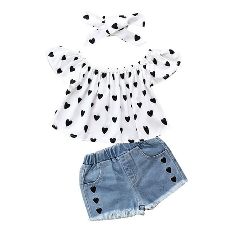 WIBACKER 1-6T Baby Girls Floral Print Off Shoulder Sleeveless Crop Tops Denim Shorts Headband Summer Outfits
WIBACKER 1-6T Baby Girls Floral Print Off Shoulder Sleeveless Crop Tops Denim Shorts Headband Summer Outfits