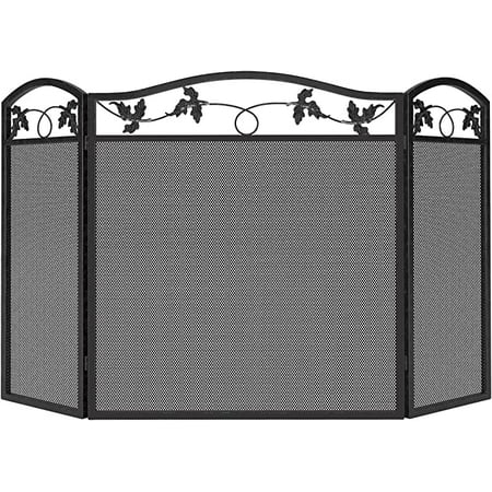 3 Panel Foldable Black Steel Fireplace Screen Spark Guard Fence Leaf Design Screen Metal Decorative Mesh Cover
3 Panel Foldable Black Steel Fireplace Screen Spark Guard Fence Leaf Design Screen Metal Decorative Mesh Cover