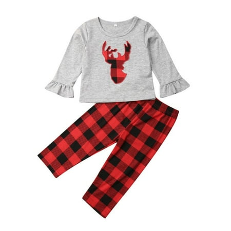 Toddler Kid Baby Girls Christmas Outfits Long Sleeve Ruffle T-Shirt Tops Red Plaid Long Pants 2Pcs Outfits Set
Toddler Kid Baby Girls Christmas Outfits Long Sleeve Ruffle T-Shirt Tops Red Plaid Long Pants 2Pcs Outfits Set