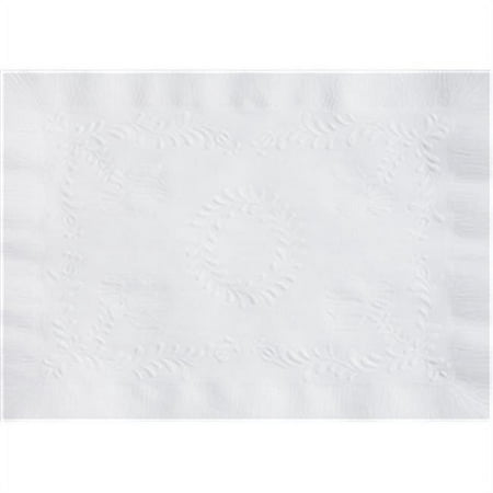 

Hoffmaster 601SE1014 Classic Embossed Straight Edge Placemats 10 x 14 White 1000/Carton